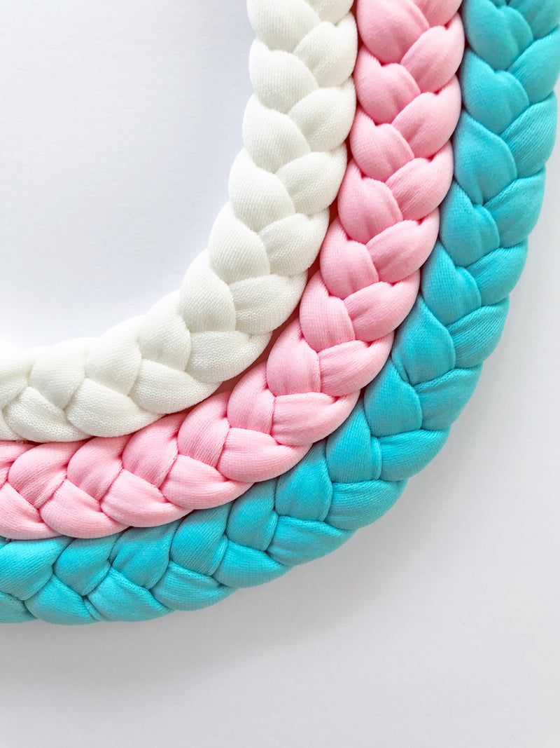 Muse Necklace, White-Pink-Blue