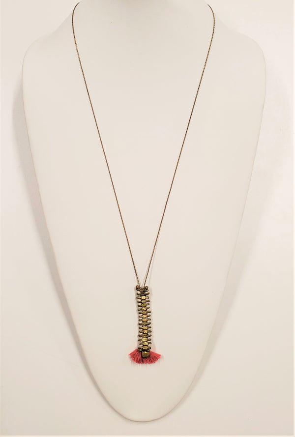 Sage Necklace, Gold/Pink