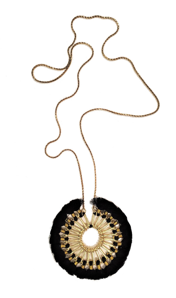 Lani Necklace, Black/Gold