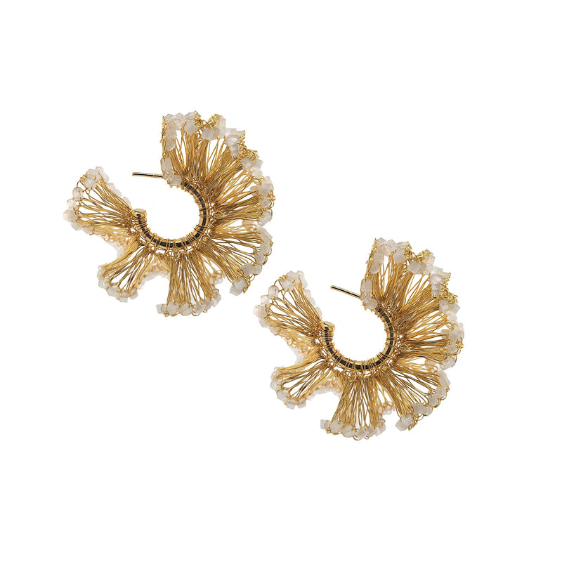 Pattie Earring, Ivory/Gold