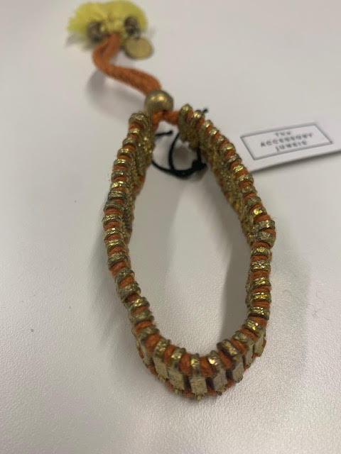 Geetha Bracelet, Orange/Gold