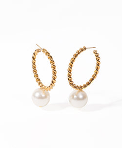 Allegra Earring, Gold/Pearl