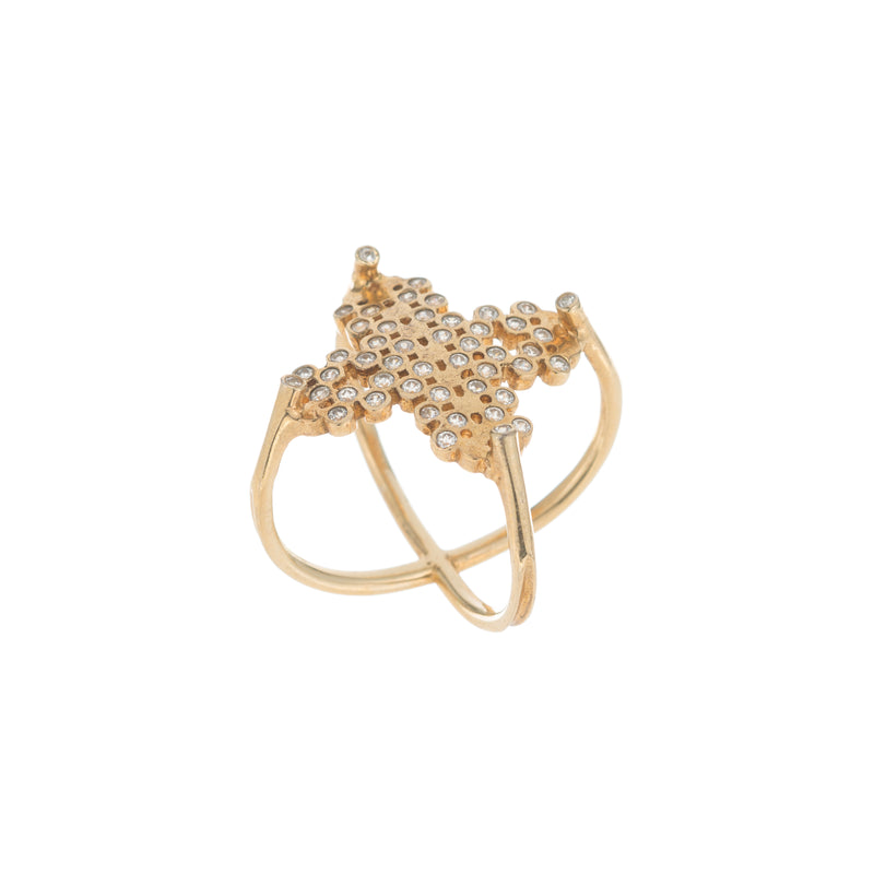 Eleni Ring, Gold/Clear