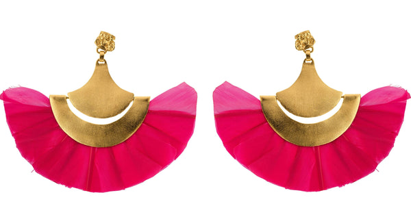 Allesandra Earrings, Pink/Gold