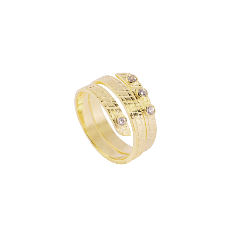 Cedella Ring, Gold/Clear Gem