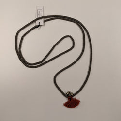 Kiri Necklace, Gunmetal/Red