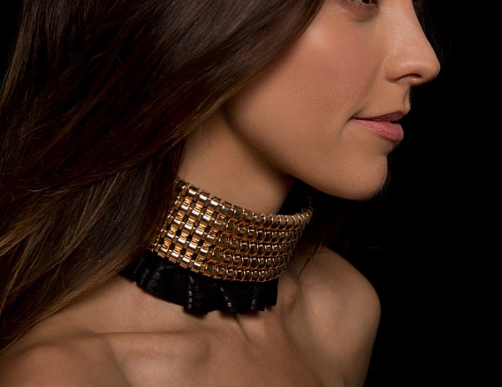 Davina Necklace, Black/Gold