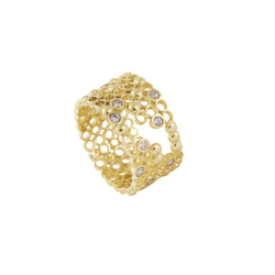 Blisan Ring, Gold/Clear Gem
