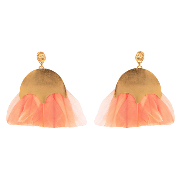 Vanessa Earring, Coral/Gold