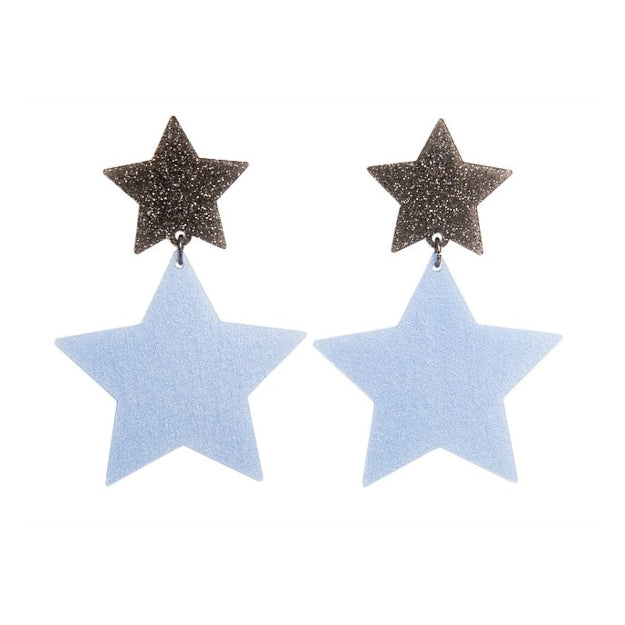 Flavia Star Earrings, Blue