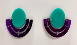 Legacy Earrings, Purple/Teal